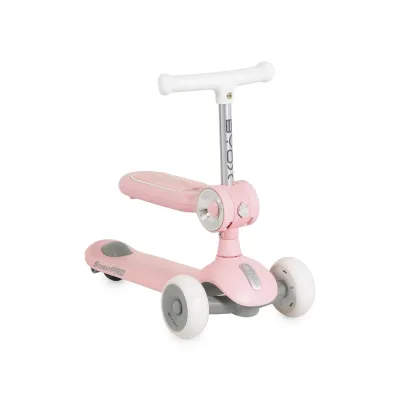 Byox Kinderroller StreetPro 2in1 Laufrad PU-Rollen Musik Licht höhenverstellbar rosa