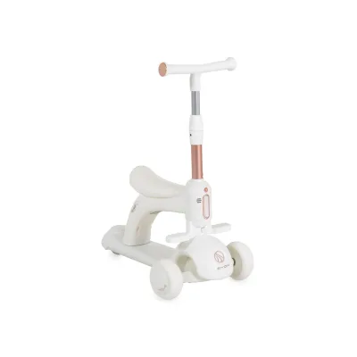 Byox Kinderroller Velvet Royal 2 in 1 Laufrad Musik- und Lichteffekte Fußstütze weiß