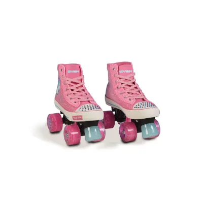 Byox Rollschuhe Alicorn, ABEC-5, Glitzersteinchen, PU-Räder, Größe XL 38 -