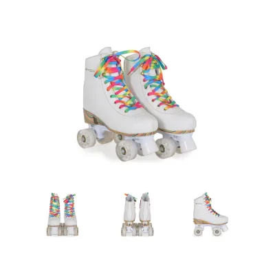 Byox Rollschuhe Donna weiß, PU-Rollen mit Glitzer, ABEC-5 Lager, versch. Größen Gr. 27-30