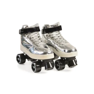 Byox Rollschuhe Silver PVC-Räder Sohle mit Licht Lager 608ZB Größe M (35-36)