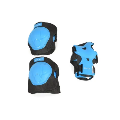 Byox Schutzausrüstung H110 Protektoren Ellenbogen- Handgelenk- und Knieschützer blau