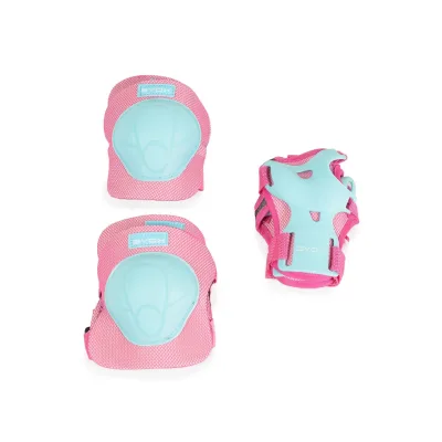 Byox Schutzausrüstung H110 Protektoren Ellenbogen- Handgelenk- und Knieschützer rosa