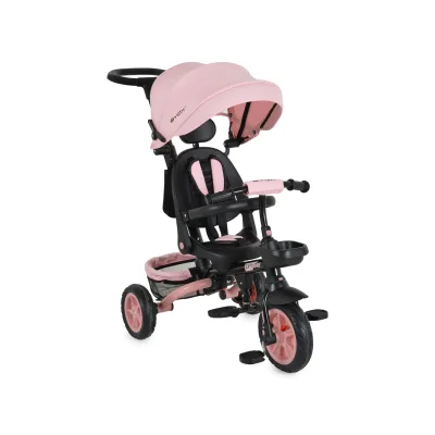 Byox Tricycle Explore 3 in 1 Dreirad umkehrbarer Sitz Schiebegriff Körbe Pedale rosa