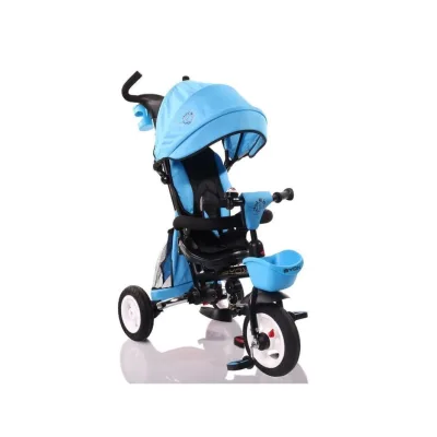 Byox Dreirad Flexy Lux 3 in 1 Tricycle, klappbar, Gummireifen, drehbarer Sitz blau
