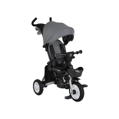 Byox Dreirad Flexy Lux 3 in 1 Tricycle, klappbar, Gummireifen, drehbarer Sitz dunkelgrau