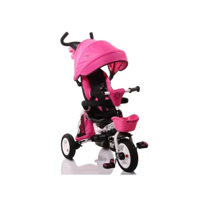 Byox Dreirad Flexy Lux 3 in 1 Tricycle, klappbar, Gummireifen, drehbarer Sitz pink