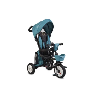 Byox Dreirad Flexy Lux 3 in 1 Tricycle, klappbar, Gummireifen, drehbarer Sitz türkis