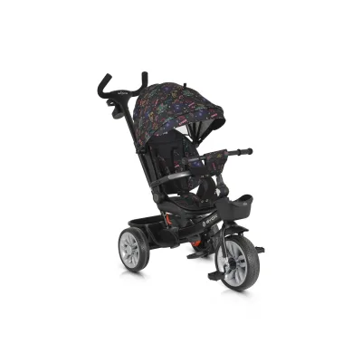 Byox Tricycle Space 3 in 1 Dreirad Getränkehalter, Korb, Schiebegriff, EVA-Räder bunt