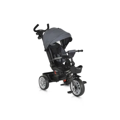 Byox Tricycle Space 3 in 1 Dreirad Getränkehalter, Korb, Schiebegriff, EVA-Räder grau