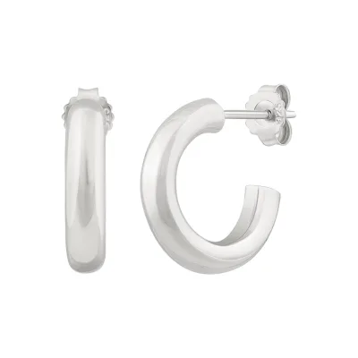 cai Creolen 925 Sterling Silber rhodiniert chunky