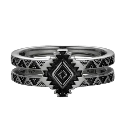 cai Ring 925/- Sterling Silber oxidiert Amerika