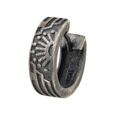 cai Single Creole 925 Silber matt oxidiert Sonne