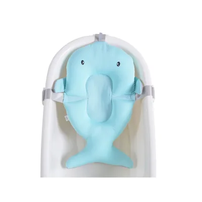 Cangaroo Babybadenetz Bailey Badekissen, Badeauflage, Kunststoff Clips ab Geburt blau
