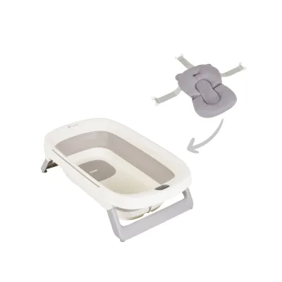 Cangaroo Babybadewanne Morea 81cm faltbar, integriertes Thermometer, Badekissen grau