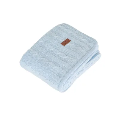 Cangaroo Babydecke 100x75cm Sherpy 100% Baumwolle waschbar weich warm ab Geburt blau