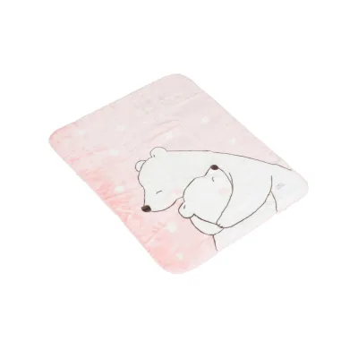 Cangaroo Babydecke 110 x 80 cm Softy Sweet Bärenmotiv Kuscheldecke Schmusedecke rosa
