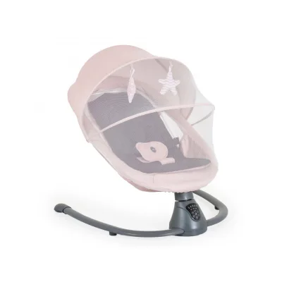 Cangaroo Babywippe elektrisch Zara Schaukelfunktion, Musik, Timer, Moskitonetz rosa