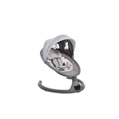 Cangaroo Babywippe iSwing, Musikfunktion, Timer, Fernbedienung, Aluminiumrahmen grau