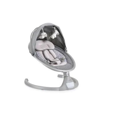 Cangaroo Babywippe iSwing, Musikfunktion, Timer, Fernbedienung, Aluminiumrahmen silber