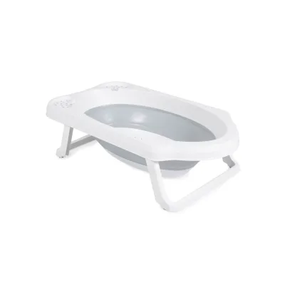 Cangaroo faltbare Babybadewanne Maui, 84 cm lang, Wasserablauf, Ablagefächer grau