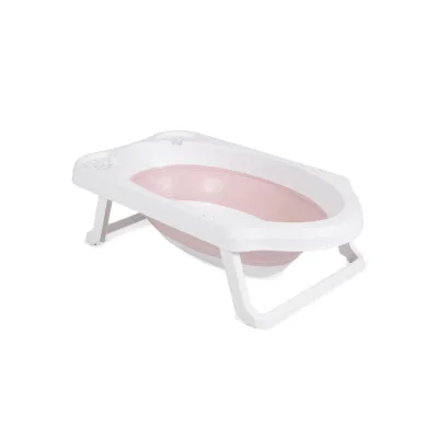 Cangaroo faltbare Babybadewanne Maui, 84 cm lang, Wasserablauf, Ablagefächer rosa