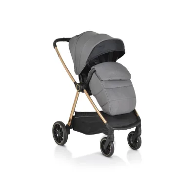 Cangaroo Kinderwagen 2 in 1 Hydra Babywanne Sportsitz Fußabdeckung Moskitonetz grau