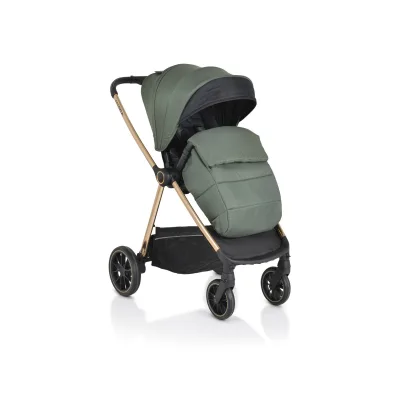 Cangaroo Kinderwagen 2 in 1 Hydra Babywanne Sportsitz Fußabdeckung Moskitonetz grün