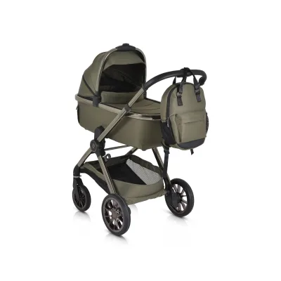 Cangaroo Kinderwagen 2 in1 iClick klappbar, Wickeltasche, Sportsitz, Babywanne grün