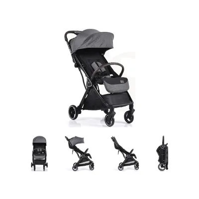 Cangaroo Kinderwagen Buggy easy Fold Alu Sonnendach verstellbar, faltbar, Korb grau