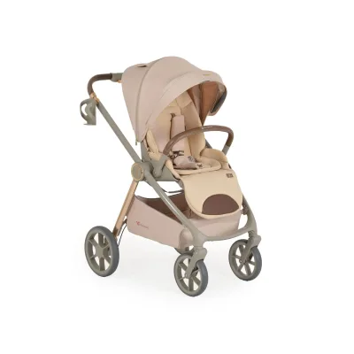 Cangaroo Kombikinderwagen Unique 3 in 1 Babyschale Stoßdämpfer PU-Räder Tasche beige