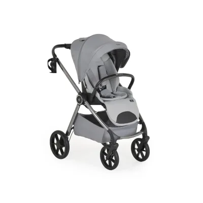 Cangaroo Kombikinderwagen Unique 3 in 1 Babyschale Stoßdämpfer PU-Räder Tasche grau