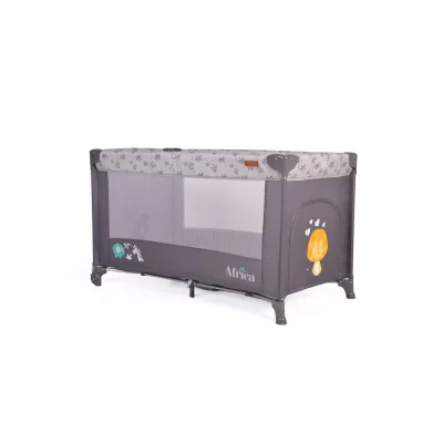 Cangaroo Reisebett Africa Laufstall Seiteneingang Matratze Sichtfenster Tasche grau