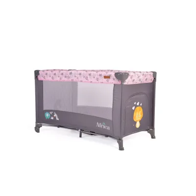 Cangaroo Reisebett Africa Laufstall Seiteneingang Matratze Sichtfenster Tasche rosa