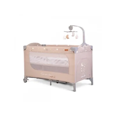 Cangaroo Reisebett Once upon a time, 2 Ebenen, Seiteneingang, Matratze, Mobile beige