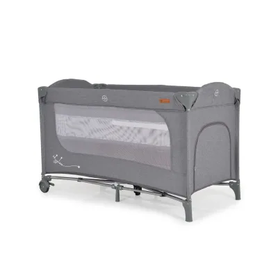 Cangaroo Reisebett Skyglow 2 Ebenen Räder Matratze Seiteneingang Tasche Bremsen grau