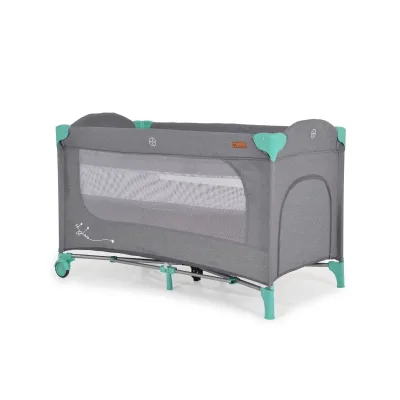 Cangaroo Reisebett Skyglow 2 Ebenen Räder Matratze Seiteneingang Tasche Bremsen grün