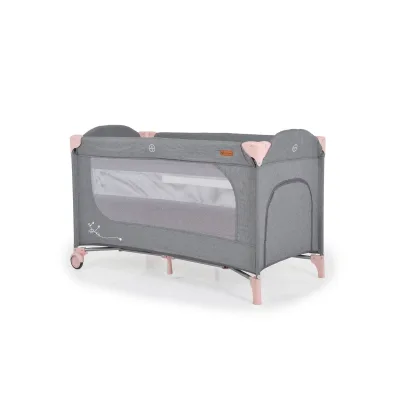 Cangaroo Reisebett Skyglow 2 Ebenen Räder Matratze Seiteneingang Tasche Bremsen rosa