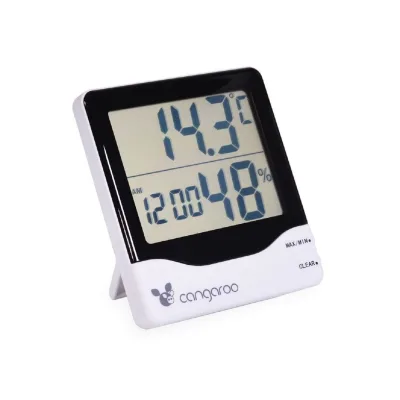 Cangaroo Thermometer 3 in 1, Hygrometer, Thermometer, digitale Uhr mit Wecker