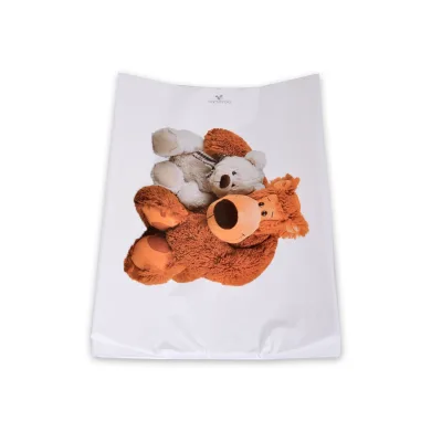 Cangaroo Wickelauflage Bären 67 x 44 cm, seitliche Erhöhung, abwaschbar weiß