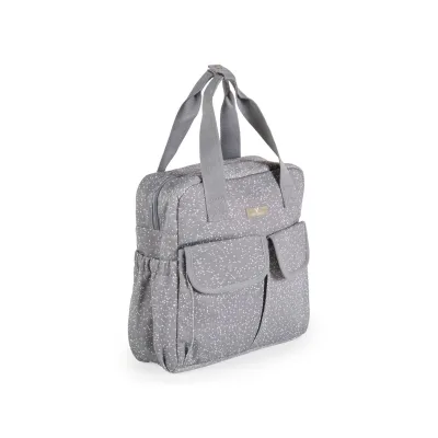 Cangaroo Wickeltasche Mivida Clips Wickelunterlage Reißverschluss Schultergurte grau