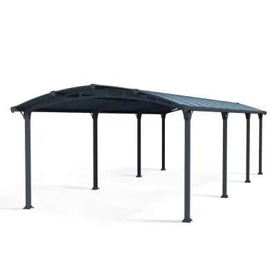 Canopia Arcadia Carport aus Aluminium 3,6 x 8,6 m in Grau