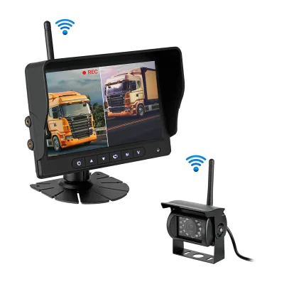 CARMATRIX HD Funk Rückfahrsystem Digital für LKW Wohnmobil Auto Transporter 7" Monitor mit Aufnahmefunktion, Mikrofon  1 Kamera