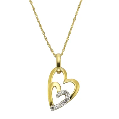 Celesta Gold Halskette 375/- Gelbgold 2farbig Zirkonia Herz