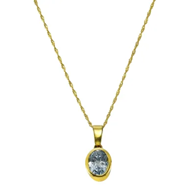 Celesta Gold Halskette 375/- Gelbgold Blautopas (beh)