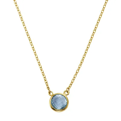 Celesta Gold Halskette 375/- Gelbgold Blautopas (beh)