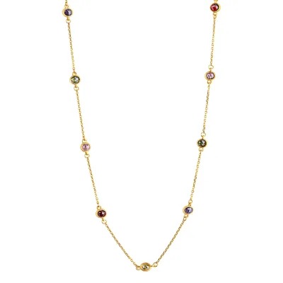 Celesta Gold Halskette 375 Gelbgold mit Zirkonia bunt