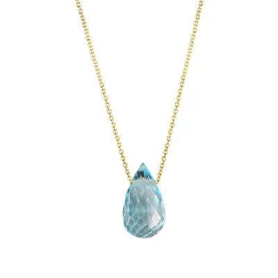 Celesta Gold Halskette Gold 375 mit Blautopas-Tropen 42+3cm lang