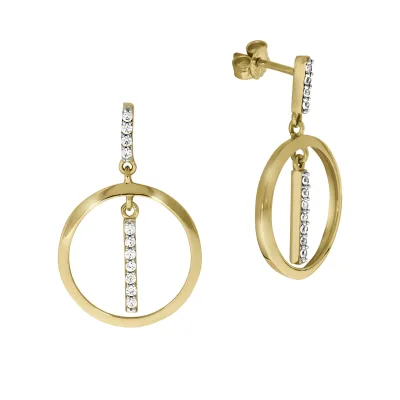 Celesta Gold Ohrring 375/- Gelbgold 2farbig Zirkonia