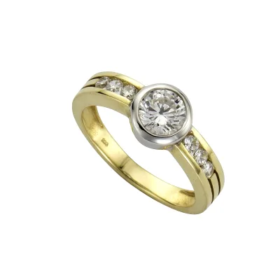 Celesta Gold Ring 375/- Gelbgold 2farbig Zirkonia